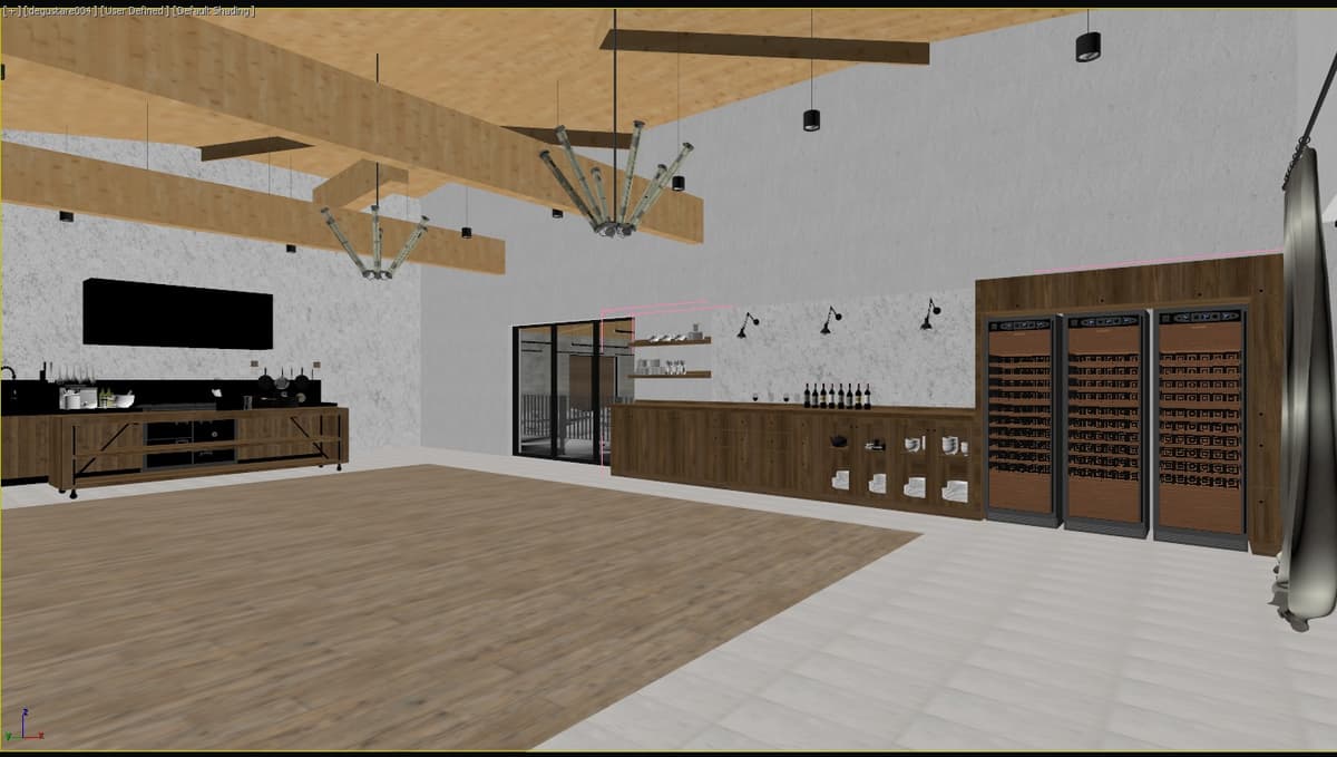 Bare 3D scene of an interior room