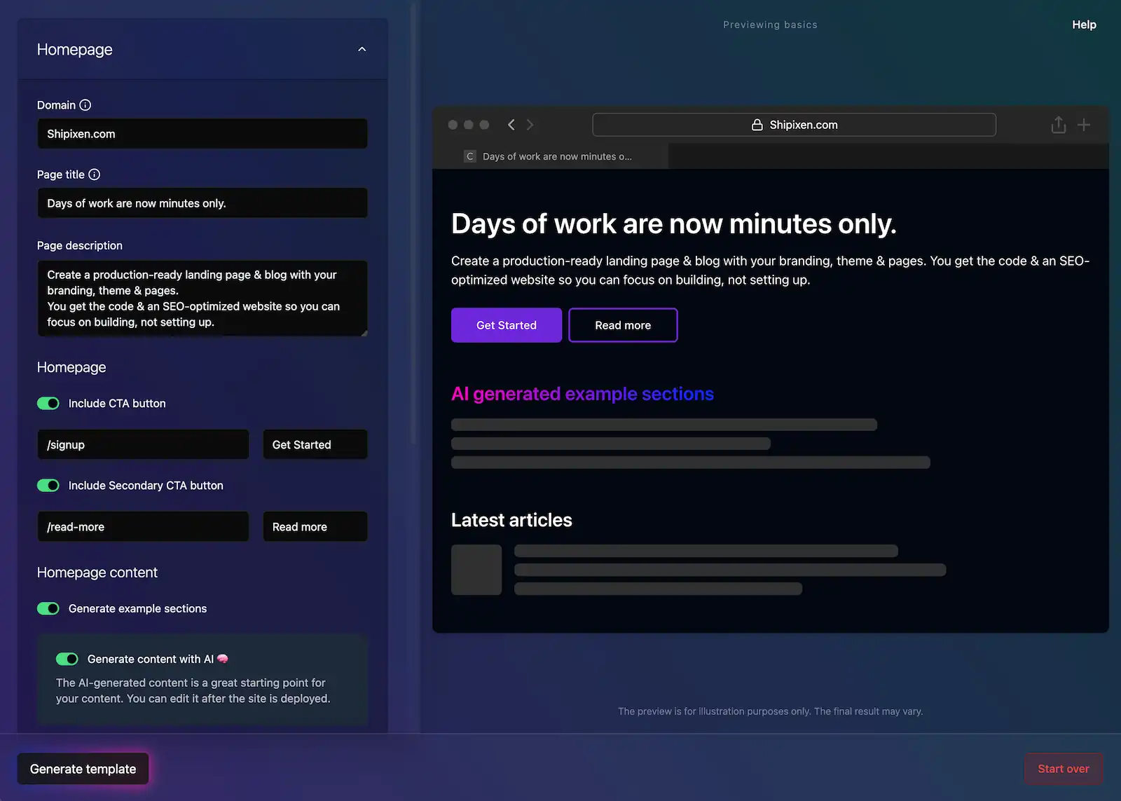 Before and after comparison of a Sceneroy render